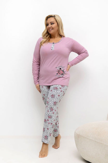   Piżama Damska Plus Size Model DU-PI-FP-506.56 Dark Pink - Forever Pink 