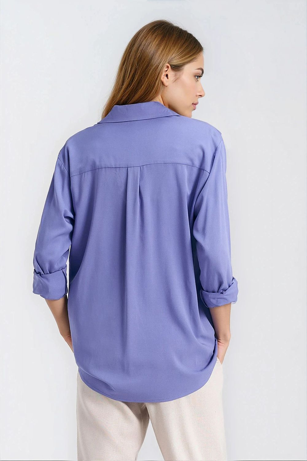   Wiskozowa koszula oversize K95 Violet - Nife 