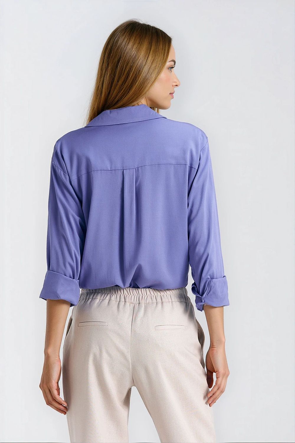   Wiskozowa koszula oversize K95 Violet - Nife 