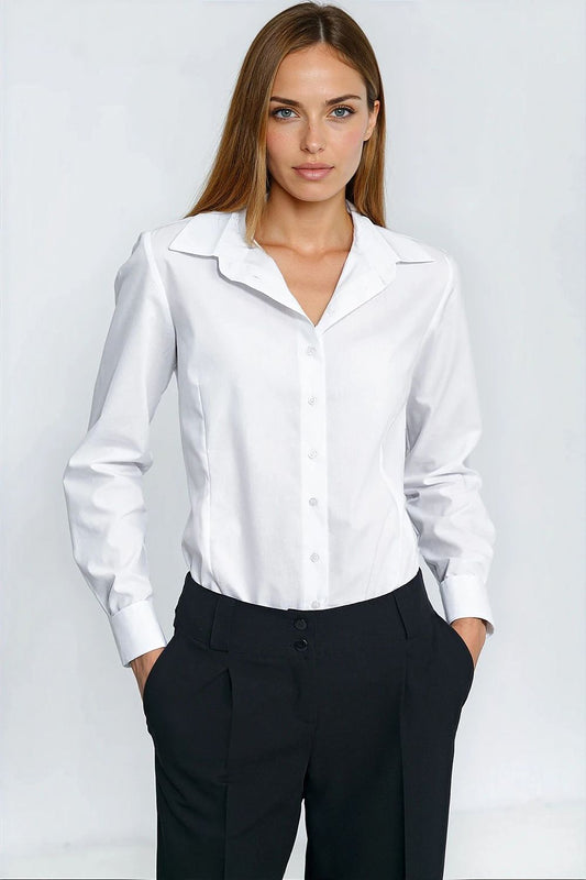   Elegancka biała koszula K93 White - Nife 