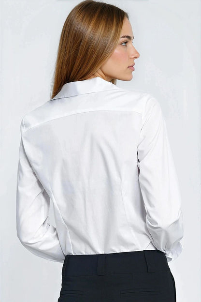   Elegancka biała koszula K93 White - Nife 