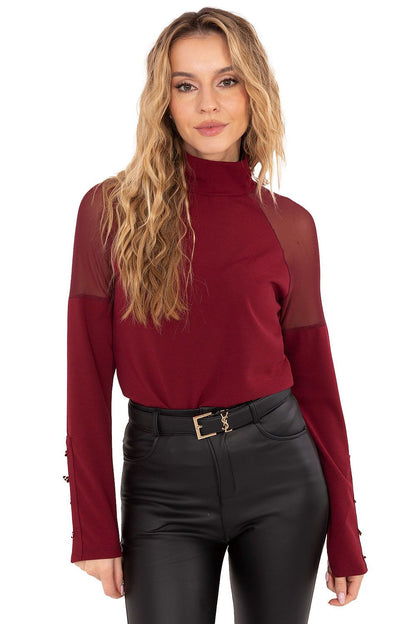   Bluzka Model MI-BZ-M776.13 Bordo - Rue Paris 