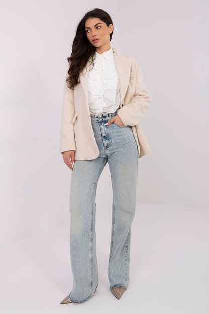   Płaszcz Damski Model IT-PL-FL7696.16 Light Beige - Rue Paris 