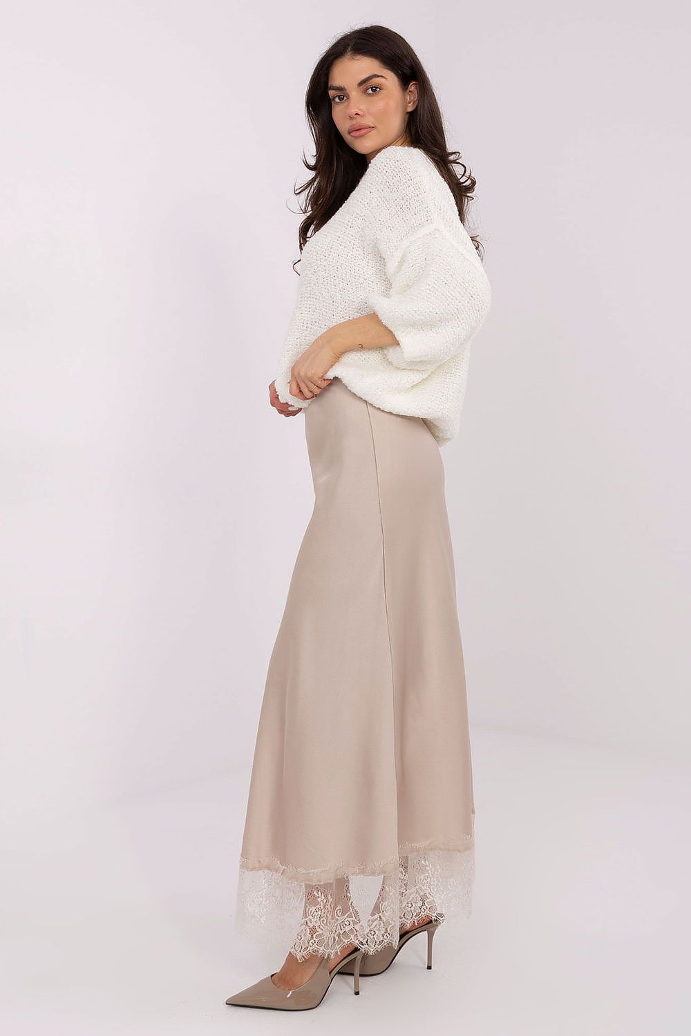  Spódnica Model MI-SD-4213-1.94 Light Beige - Rue Paris 