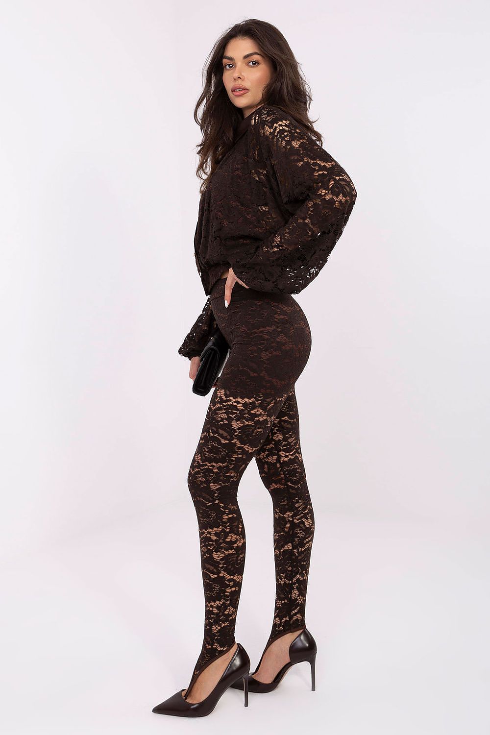   Koszula Damska Model MI-KS-C239.78 Dark Brown - Italy Moda 