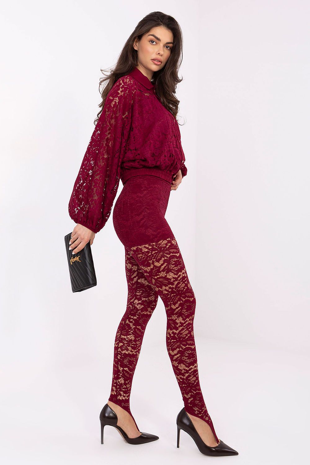   Koszula Damska Model MI-KS-C239.78 Bordo - Italy Moda 