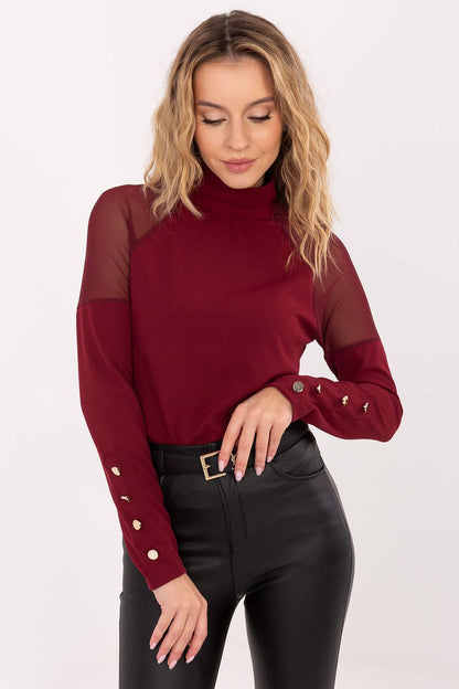   Bluzka Model MI-BZ-M776.13 Bordo - Rue Paris 