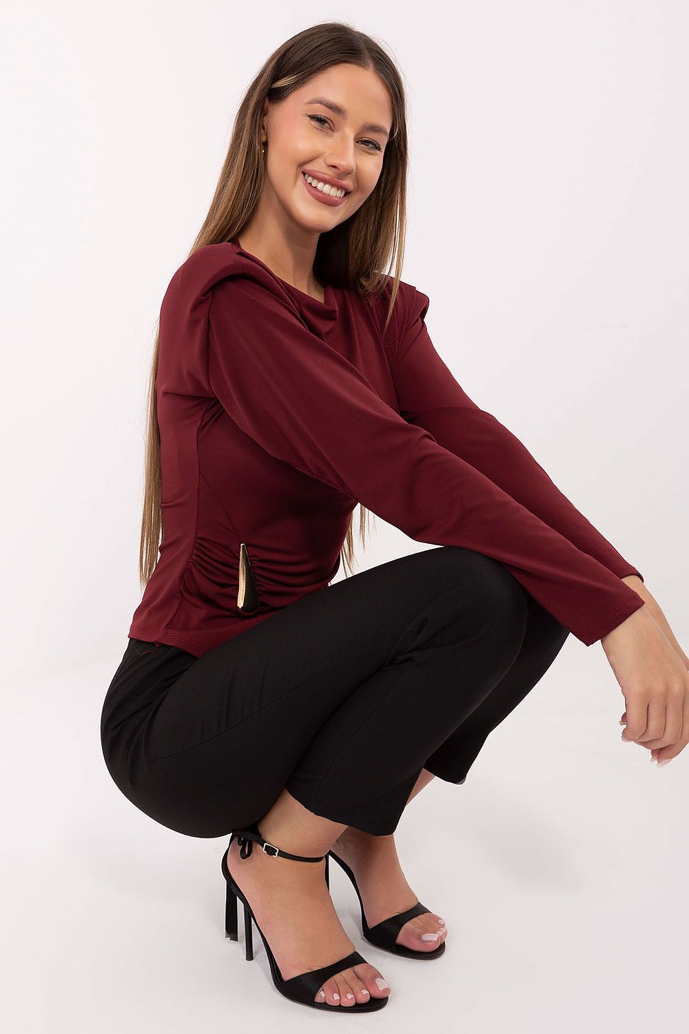   Bluzka Model IT-BZ-21898.12 Bordo - Italy Moda 
