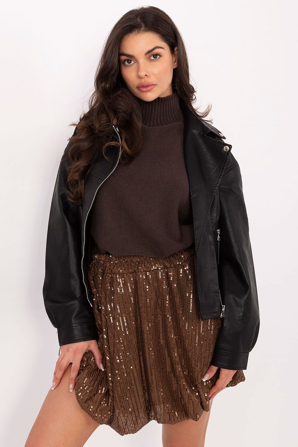  Spódnica Model MI-SD-271360.74 Brown - Italy Moda 