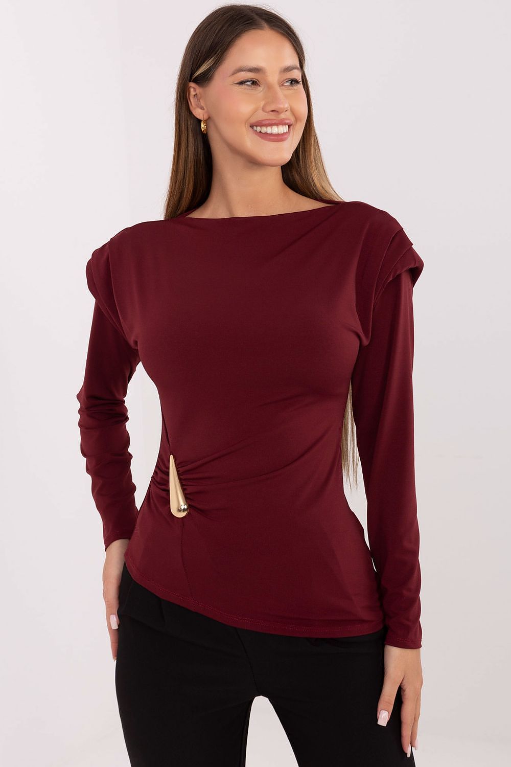   Bluzka Model IT-BZ-21898.12 Bordo - Italy Moda 