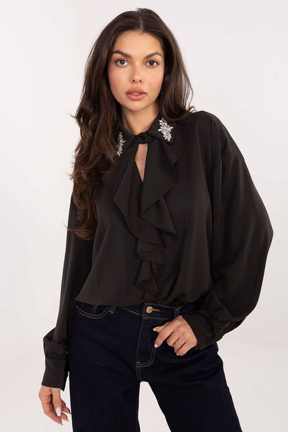   Bluzka Model IT-BZ-28995.25 Dark Brown - Factory Price 
