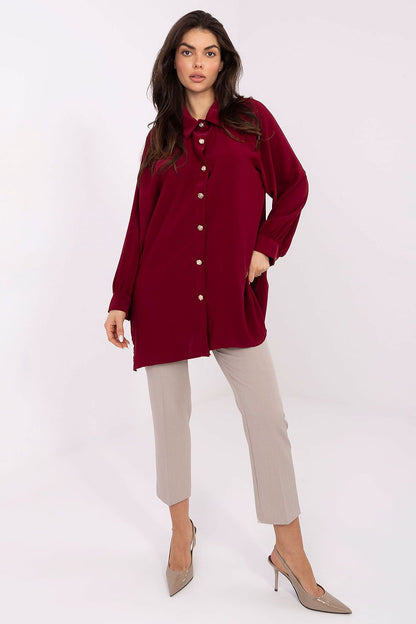   Koszula Damska Model IT-KS-29022.25 Bordo - Factory Price 