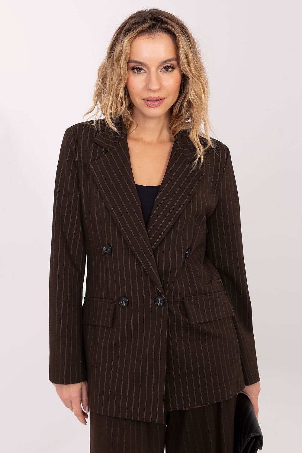   Marynarka Model IT-MA-FL6215.21 Dark Brown - Rue Paris 