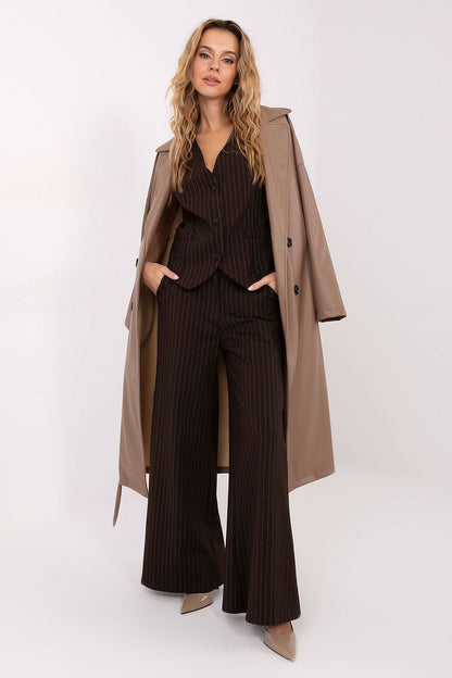   Kamizelka Model IT-KZ-FL7519.57 Dark Brown - Rue Paris 