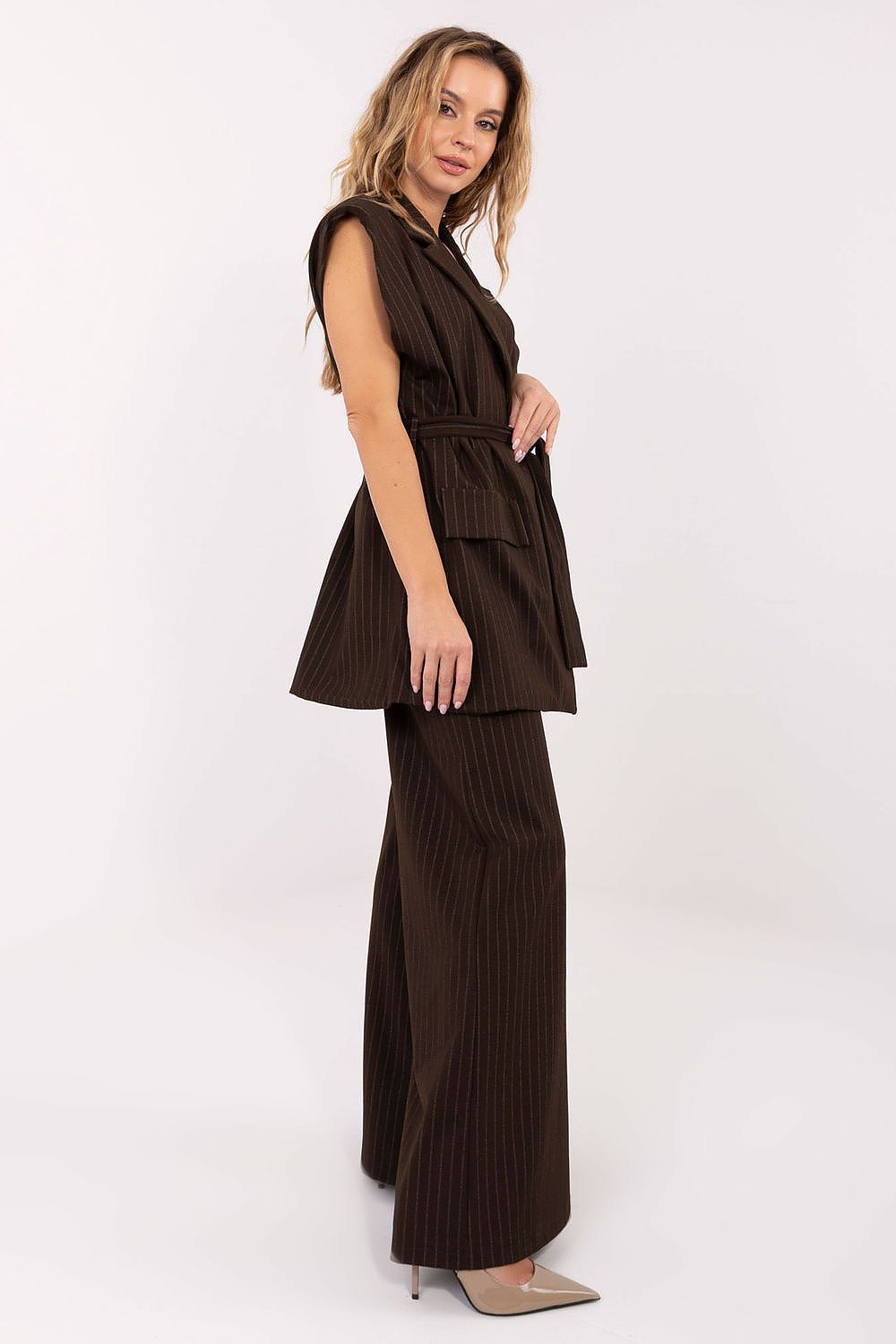   Kamizelka Model IT-KZ-FL9790.66 Dark Brown - Rue Paris 