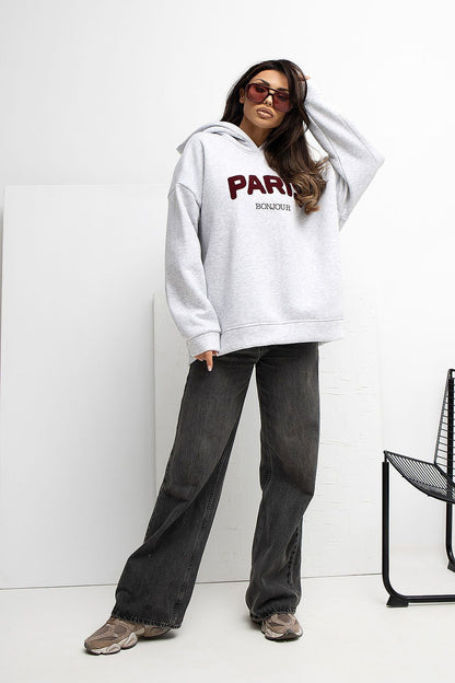   Bluza Damska Model RV-BL-A1041.59 Light Grey - Rue Paris 