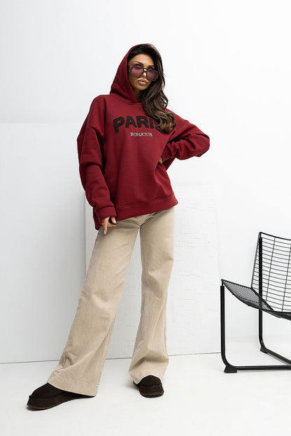   Bluza Damska Model RV-BL-A1041.59 Bordo - Rue Paris 