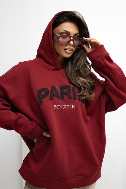   Bluza Damska Model RV-BL-A1041.59 Bordo - Rue Paris 