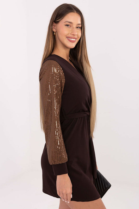  Sukienka Model MI-SK-67634.99 Dark Brown - Italy Moda 