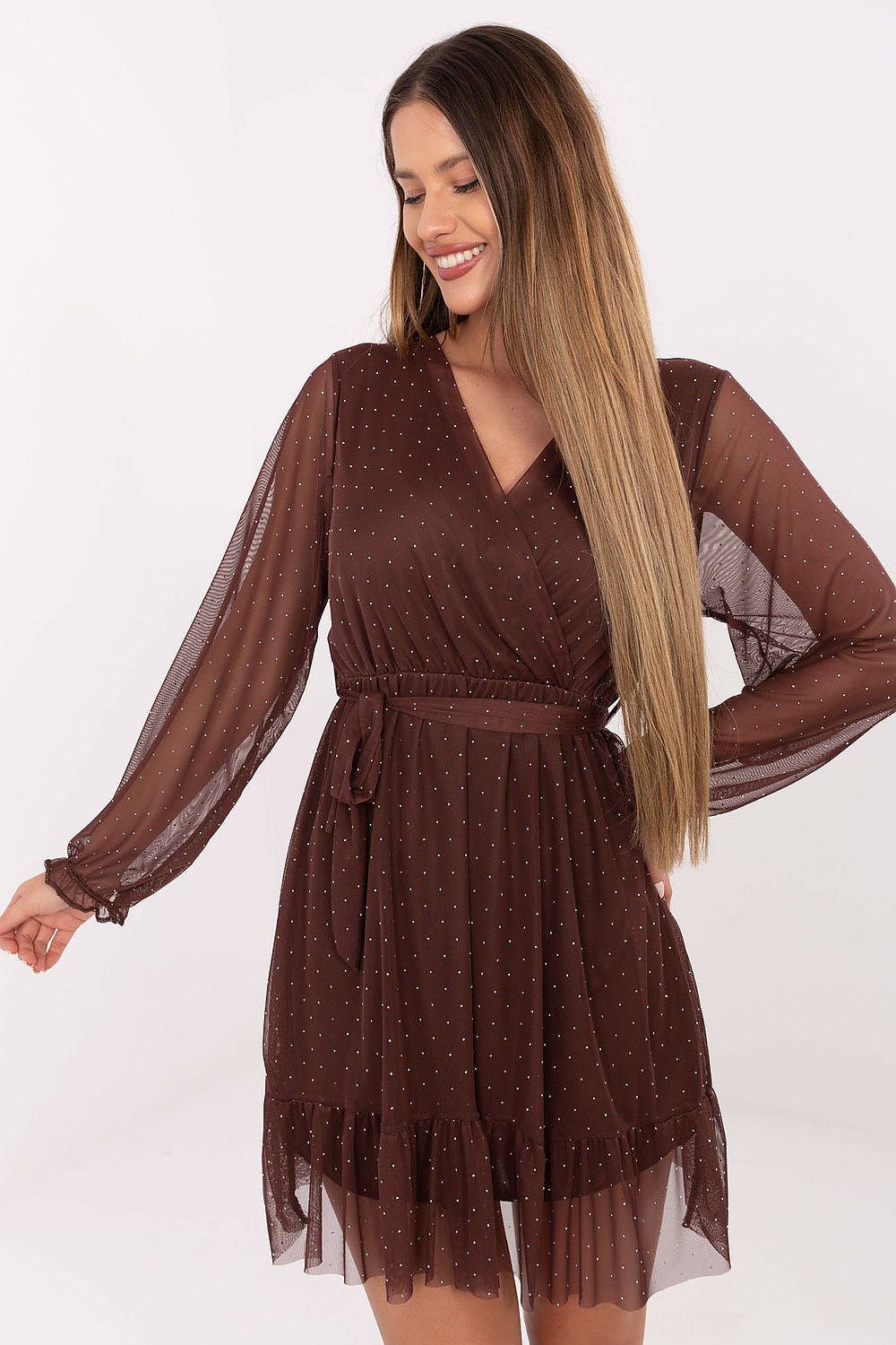  Sukienka Model MI-SK-61430.62 Brown - Italy Moda 
