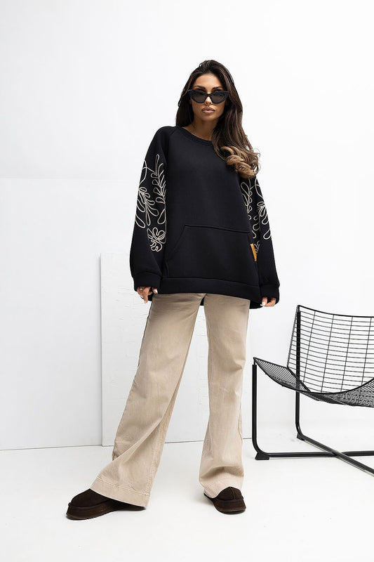   Bluza Damska Model RV-BL-A1042.25 Black - Rue Paris 