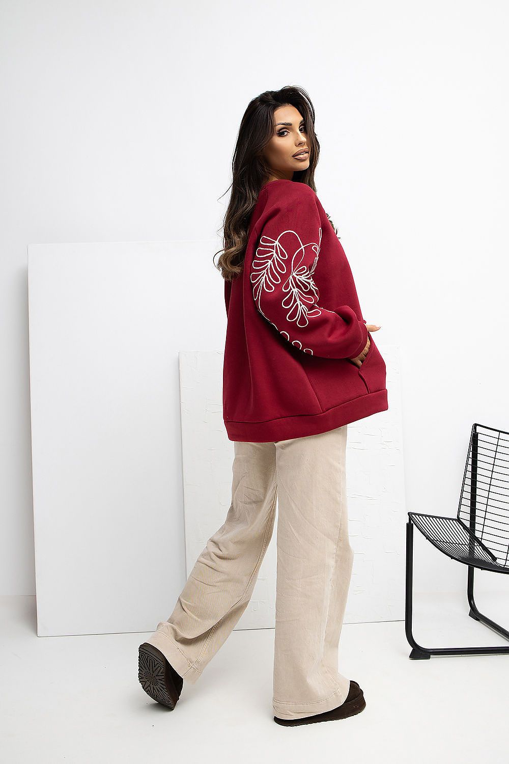   Bluza Damska Model RV-BL-A1042.25 Bordo - Rue Paris 