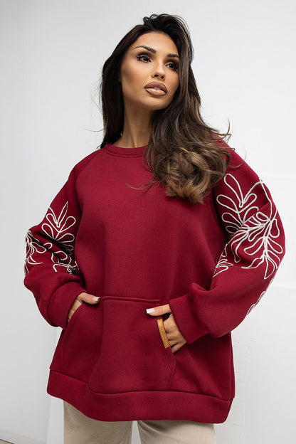   Bluza Damska Model RV-BL-A1042.25 Bordo - Rue Paris 