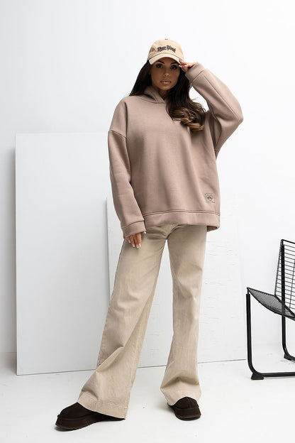   Bluza Damska Model RV-BL-A1037.12 Dark Beige - Rue Paris 