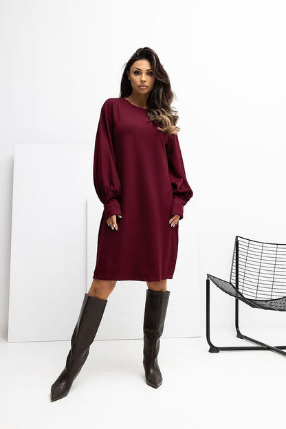  Sukienka Model RV-SK-A1059.17 Bordo - Rue Paris 