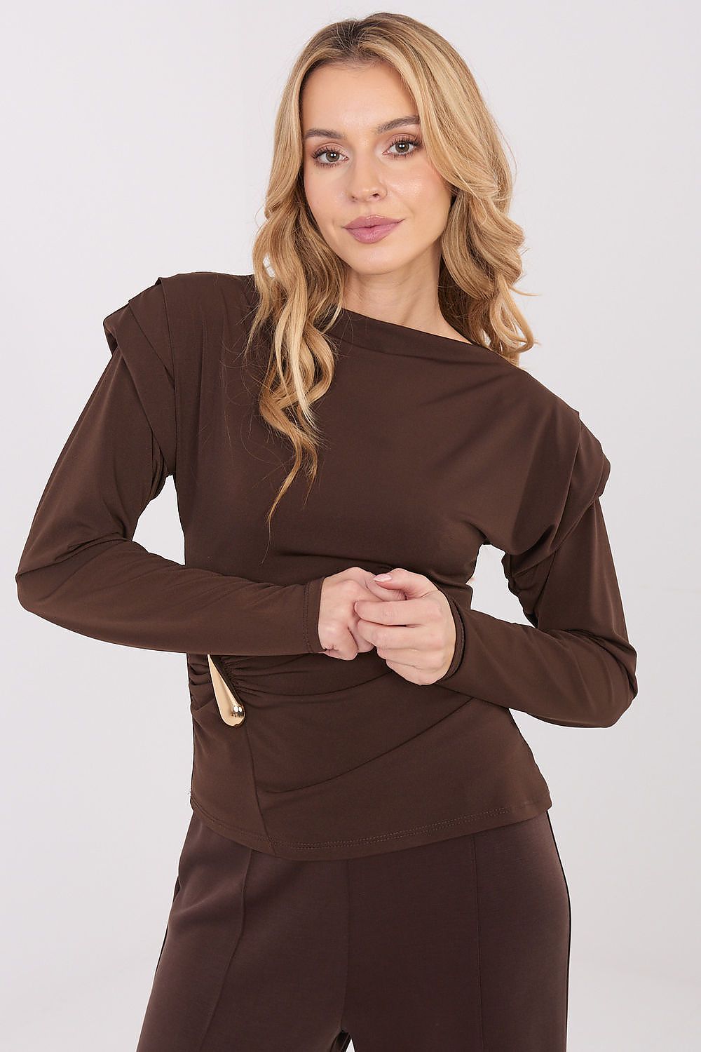   Bluzka Model IT-BZ-21898.12 Brown - Italy Moda 