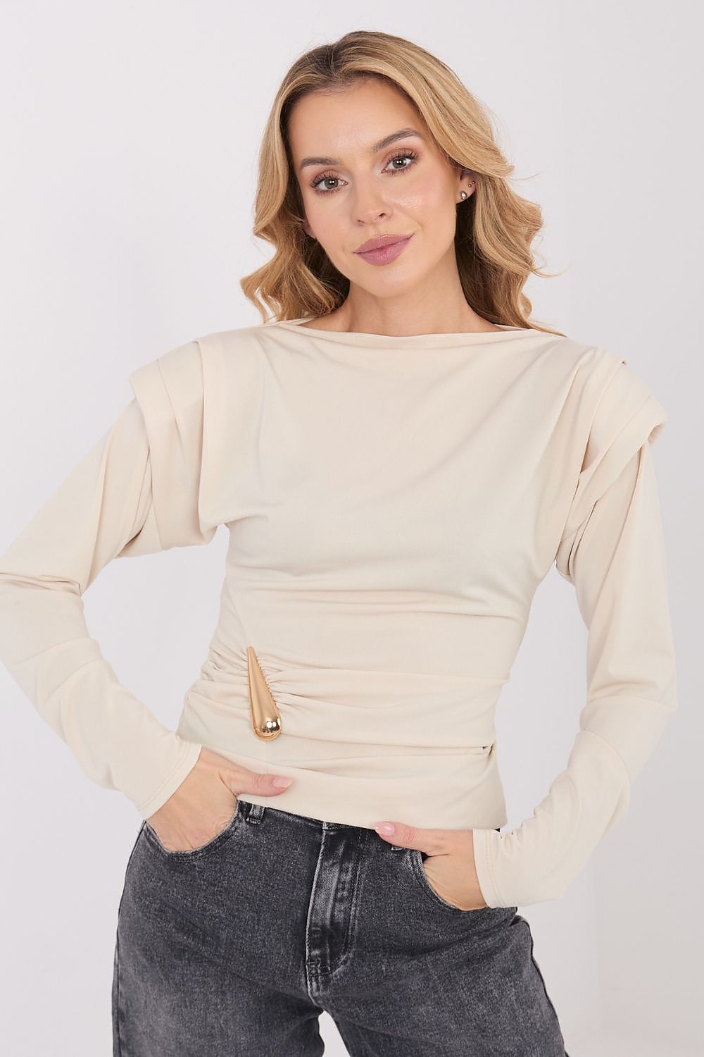   Bluzka Model IT-BZ-21898.12 Beige - Italy Moda 