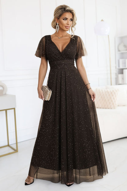  Sukienka Model Melania 635-4 Czekolada - Numoco 