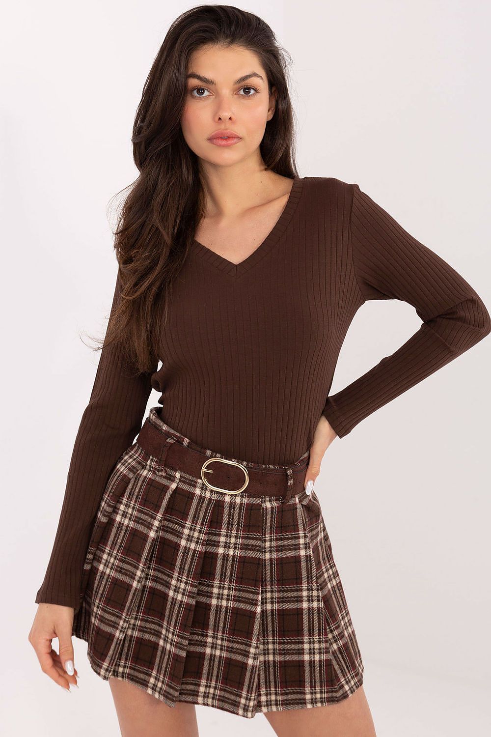   Bluzka Model RV-BZ-A1054.34 Dark Beige - Rue Paris 