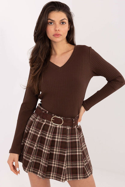   Bluzka Model RV-BZ-A1054.34 Dark Beige - Rue Paris 