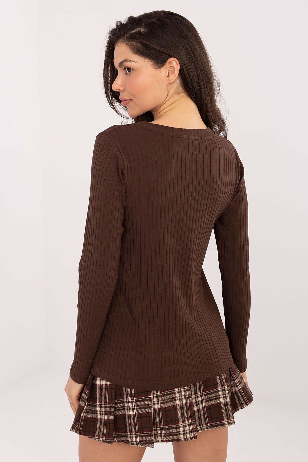   Bluzka Model RV-BZ-A1054.34 Dark Beige - Rue Paris 
