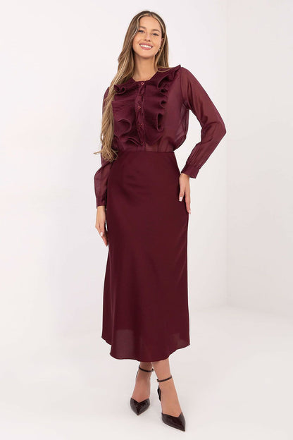   Koszula Damska Model IT-KS-28990.05P Bordo - Factory Price 