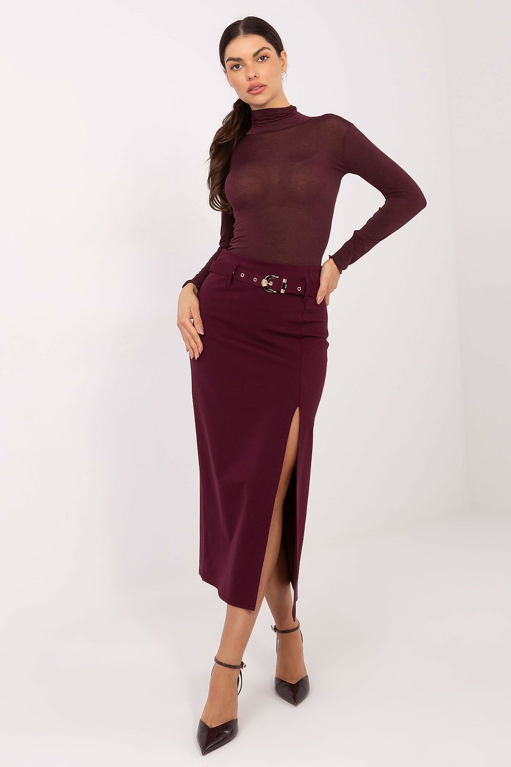   Bluzka Model IT-BZ-21819.09P Bordo - Italy Moda 