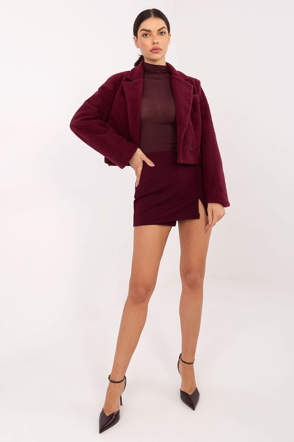   Bluzka Model IT-BZ-21819.09P Bordo - Italy Moda 