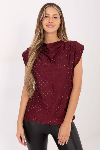   Bluzka Model MI-BZ-61479.35 Bordo - Italy Moda 