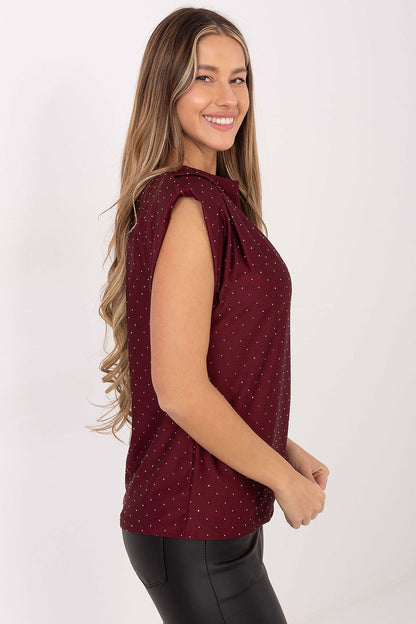   Bluzka Model MI-BZ-61479.35 Bordo - Italy Moda 