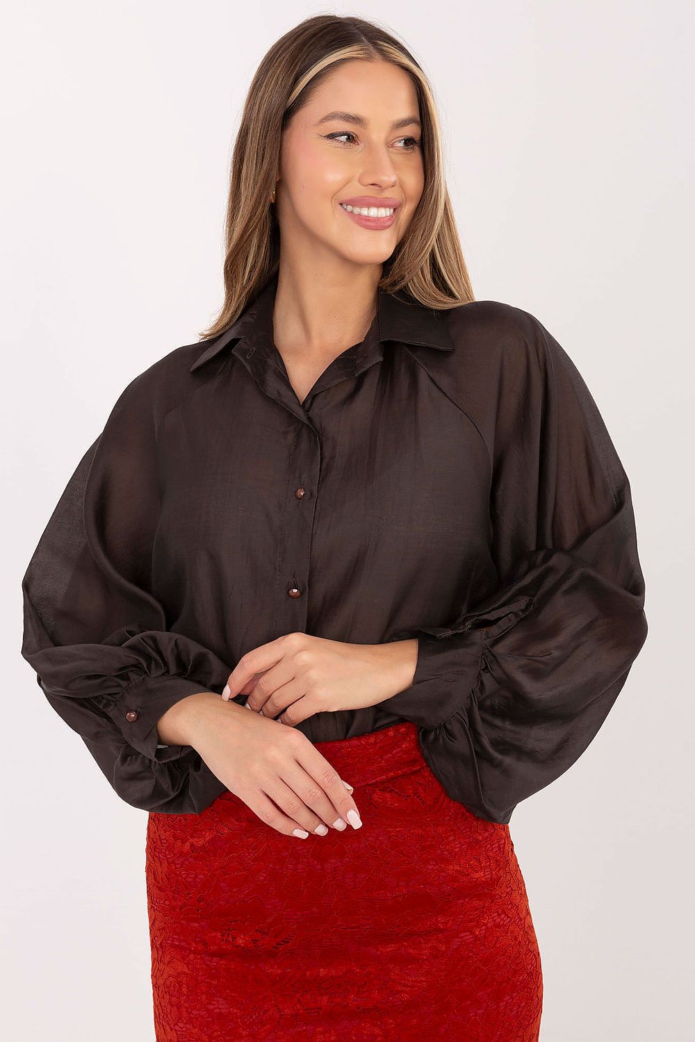   Koszula Damska Model IT-KS-28979.63 Dark Brown - Factory Price 