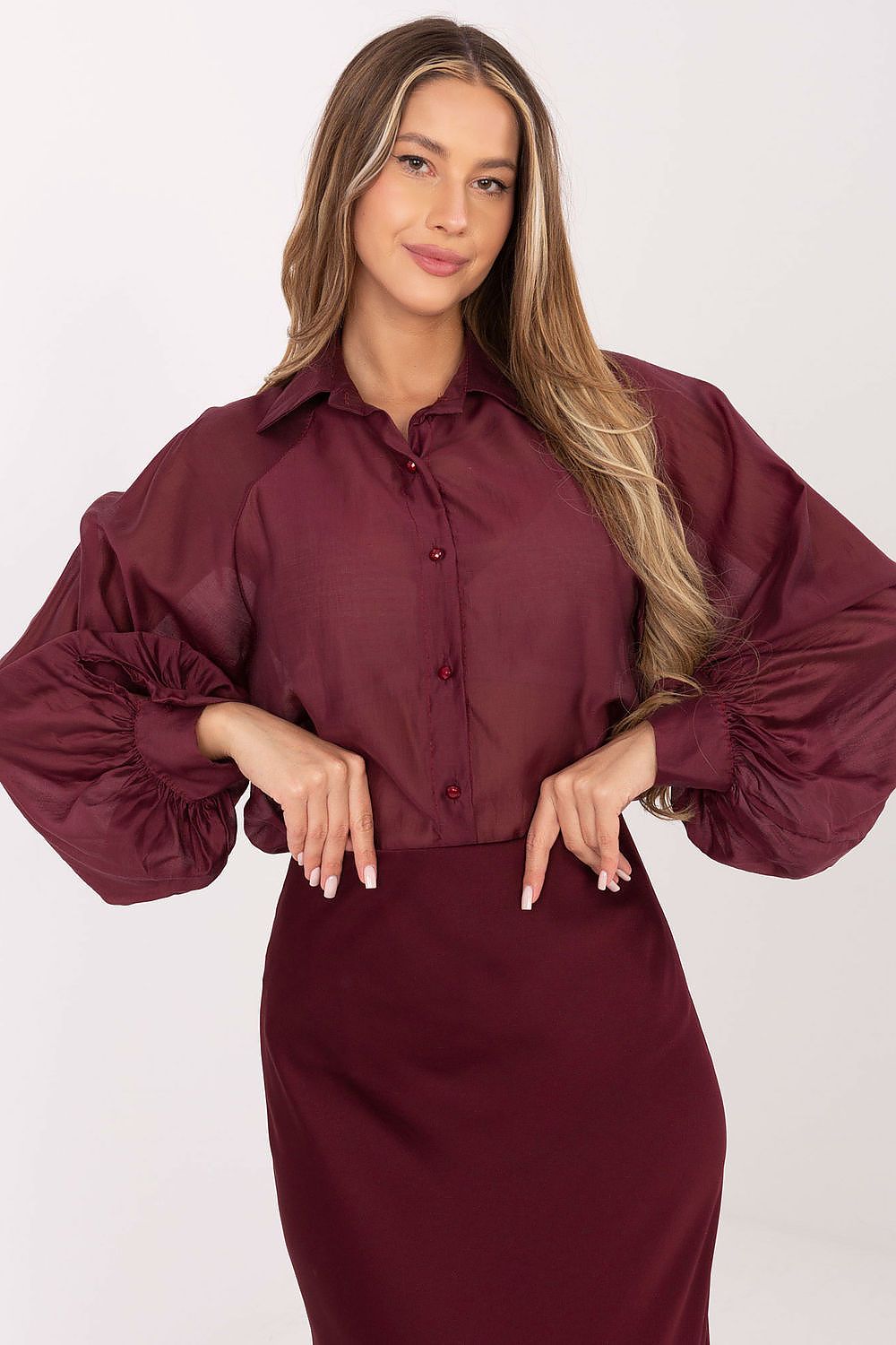   Koszula Damska Model IT-KS-28979.63 Bordo - Factory Price 