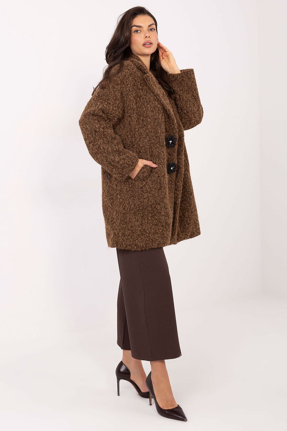  Płaszcz Damski Model IT-PL-96965.19 Brown - Factory Price 