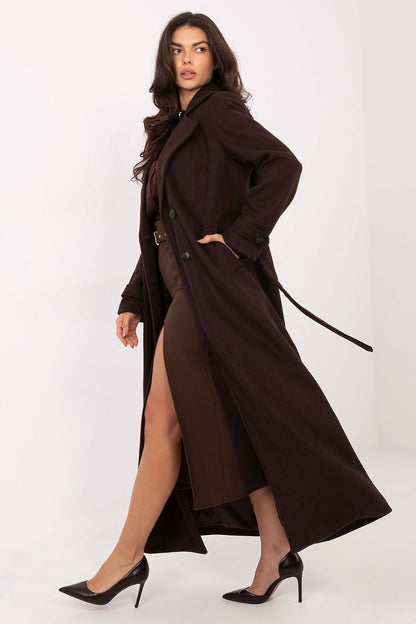   Płaszcz Damski Model IT-PL-97035.08P Dark Brown - Factory Price 