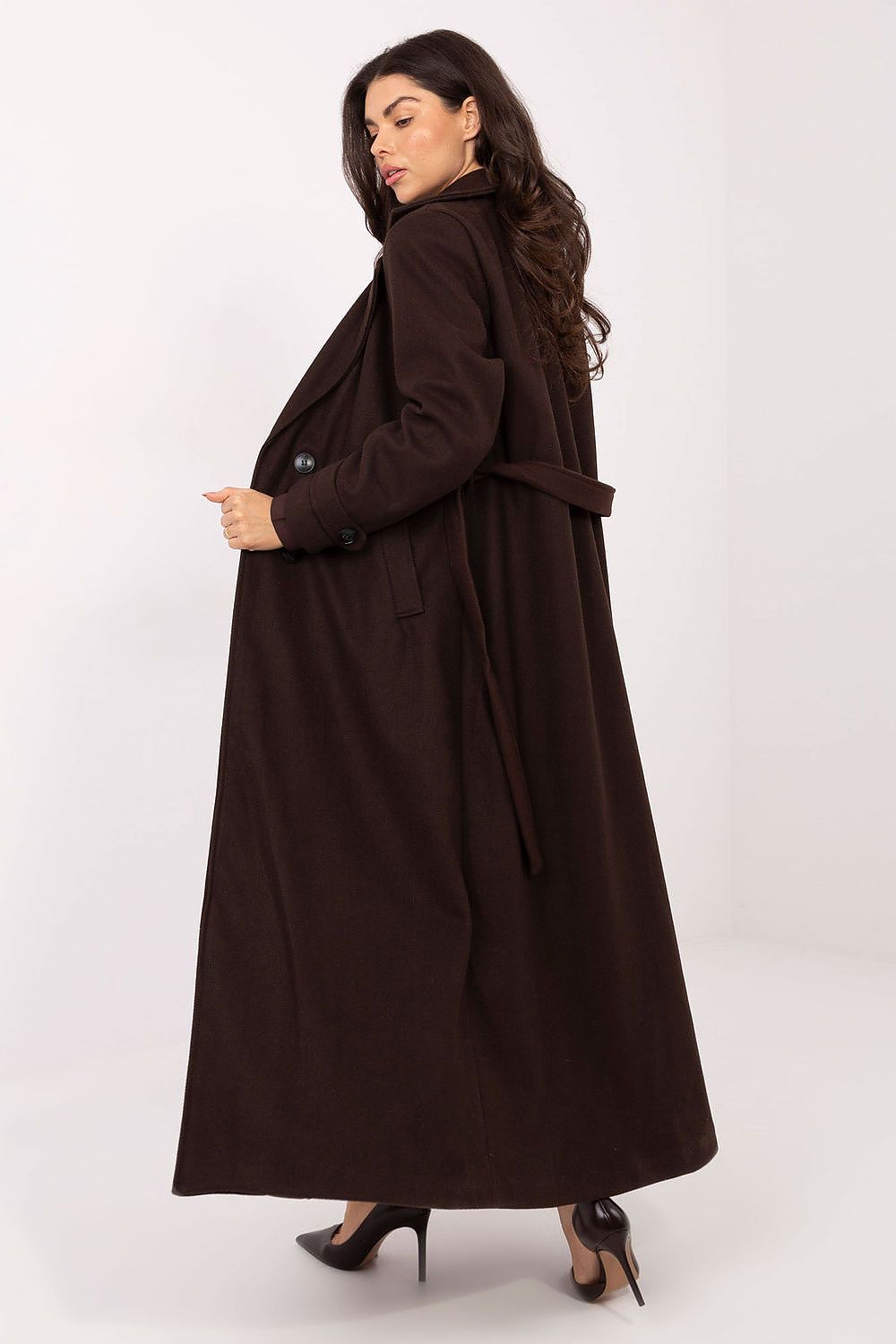   Płaszcz Damski Model IT-PL-97035.08P Dark Brown - Factory Price 