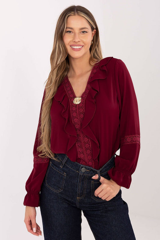   Bluzka Model IT-BZ-8738.24 Bordo - Italy Moda 
