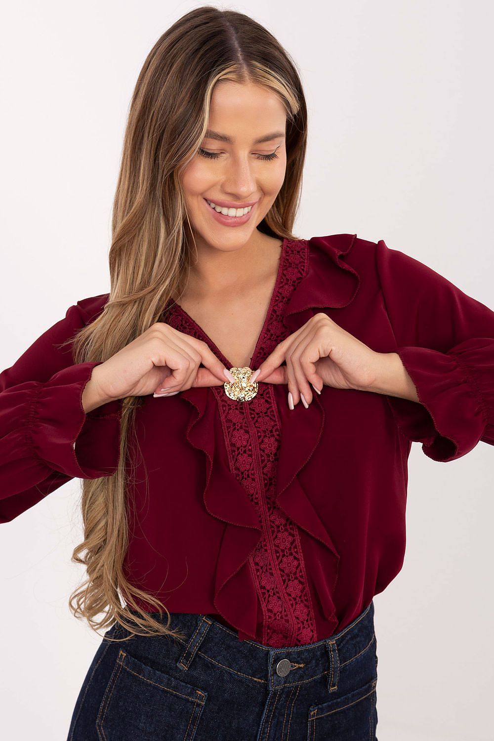  Bluzka Model IT-BZ-8738.24 Bordo - Italy Moda 