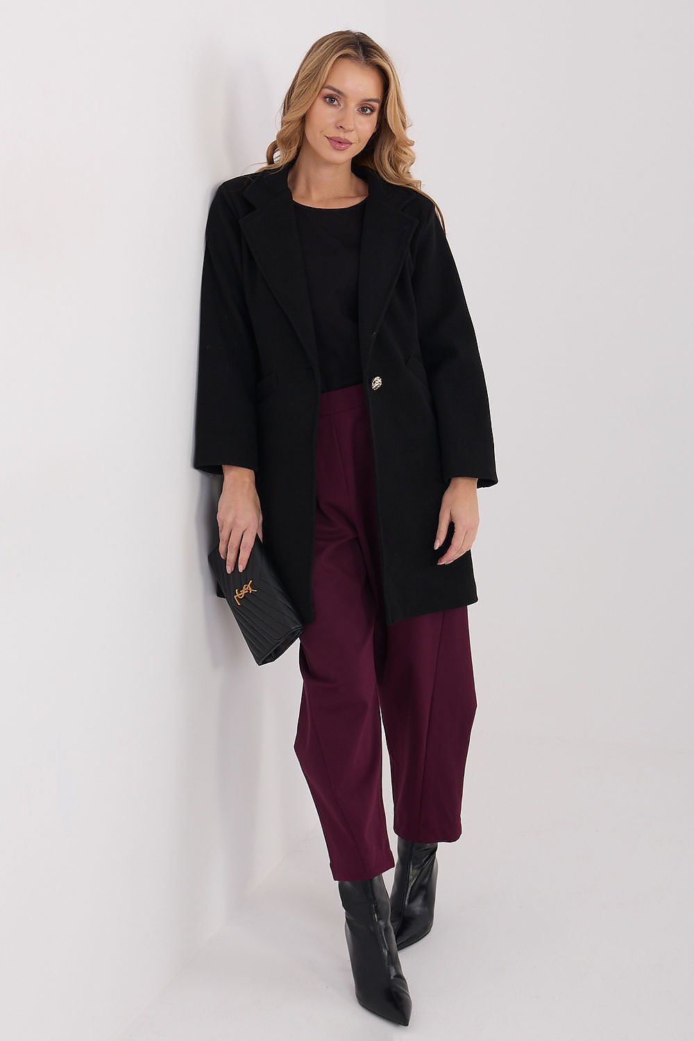  Płaszcz Damski Model IT-PL-20238.23 Black - Italy Moda 