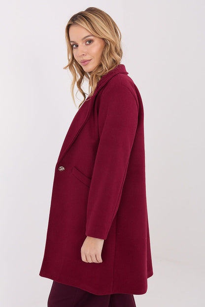   Płaszcz Damski Model IT-PL-20238.23 Bordo - Italy Moda 