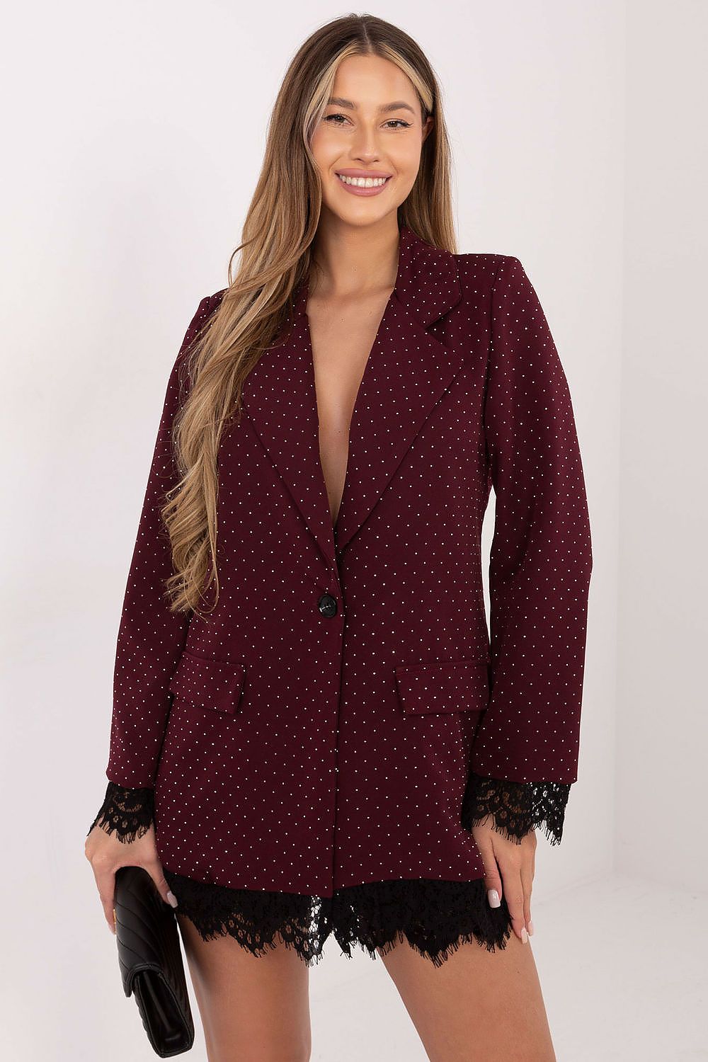   Marynarka Model IT-MA-FL9916-1.07P Bordo - Italy Moda 